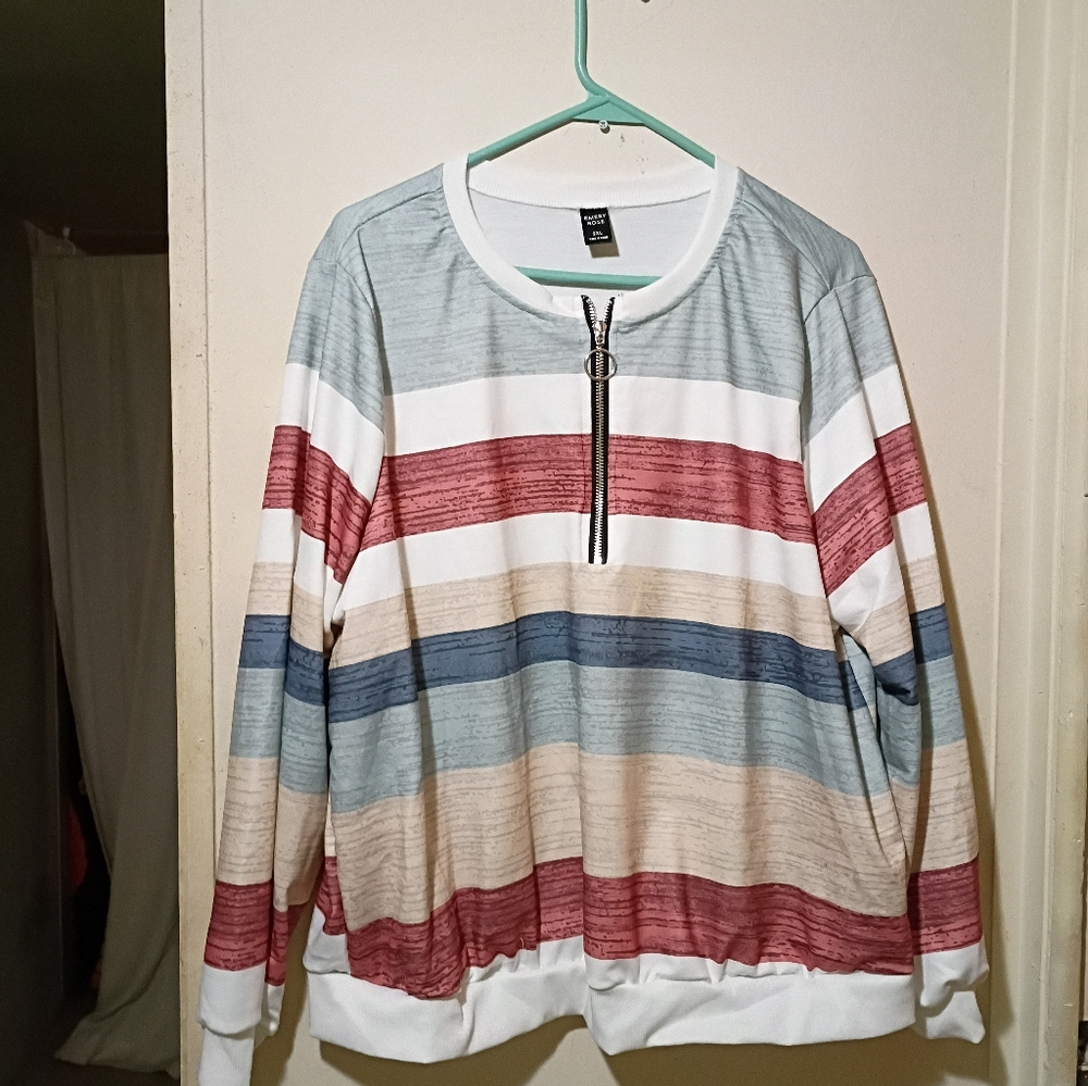 H&M Women's Blouse with Red and Blue Stripes